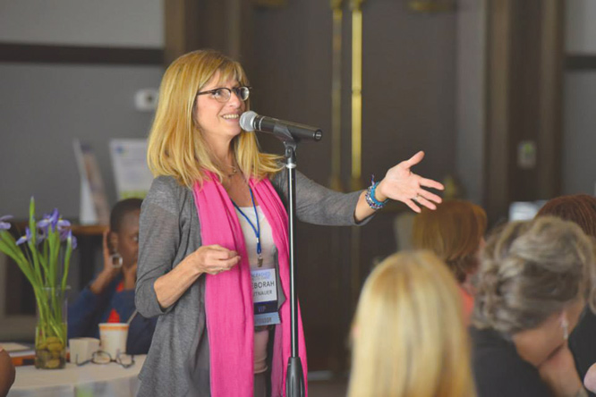 Deborah Tutnauer speaking at an entrepeneur workshop in San Diego. courtesy photo