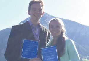 CONGRATULATIONS:  The 2016 Crested Butte Community School Titan Award winners are Aiden Truettner and Ericka Bremer. The Titan Award is an athletic award with academic and citizenship components.  It is voted on by staff and coaches.      courtesy photo