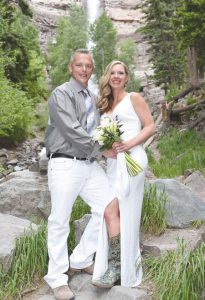 NEWLYWEDS: Mr. Ben & Mrs. Allison Poswalk were married on June 11 in Ouray, Colorado with Tim Clark making it official.  courtesy photo